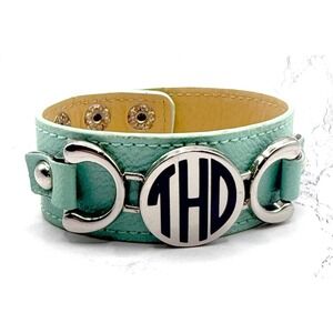 Mint Green Monogram Bracelet Interchangeable Charm‎ Equestrian Style